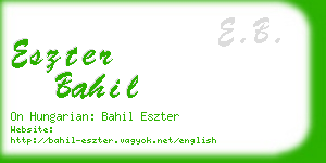 eszter bahil business card